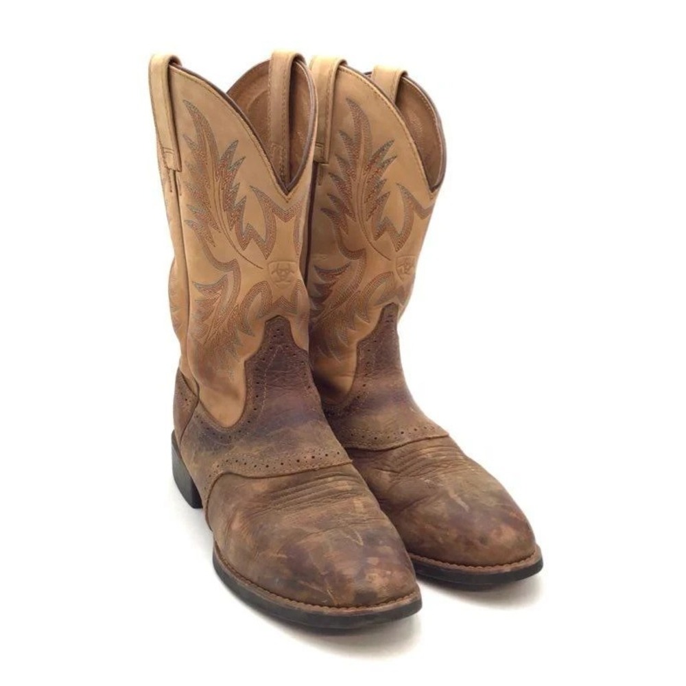 Ariat Heritage Roughstock Brown Rowdy Leather Western Cowboy Biker Boot Men 8.5D